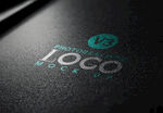 名片上蓝银色logo样机模板