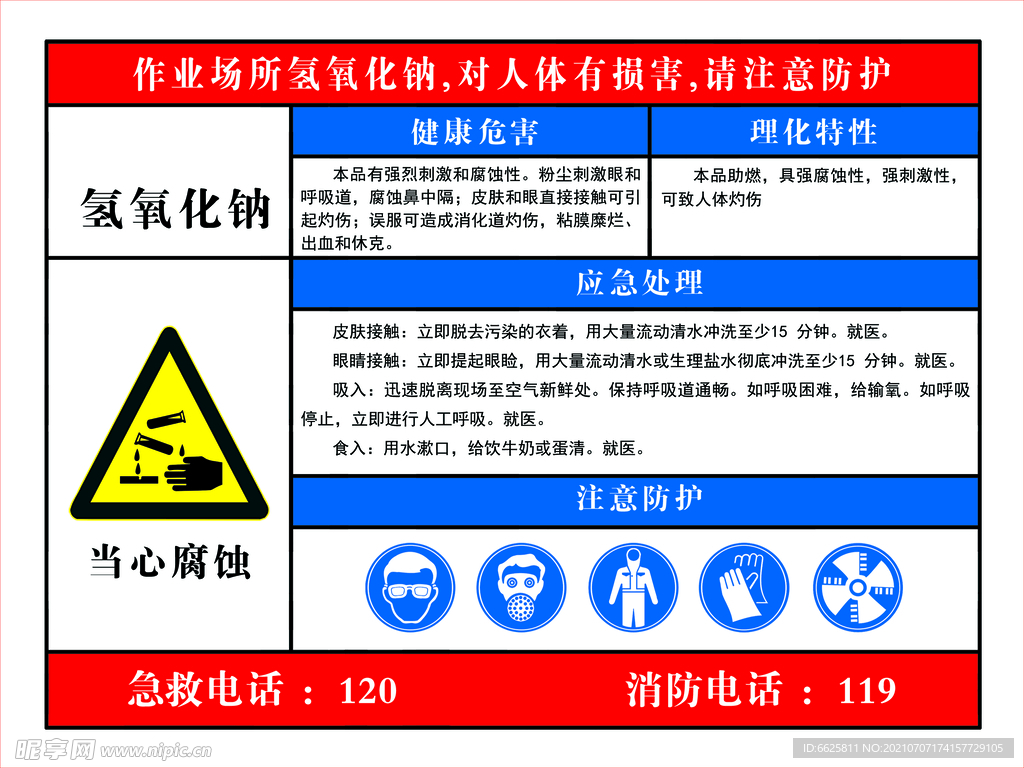 氢氧化钠危险告知牌  