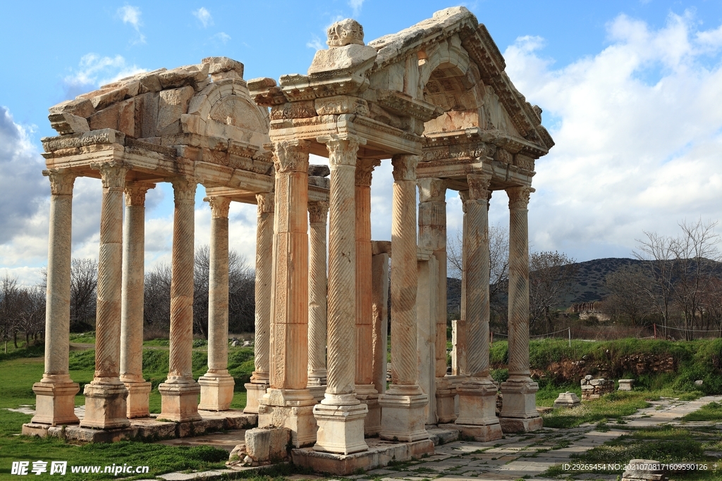 希腊神庙 雅典卫城 废墟遗址 