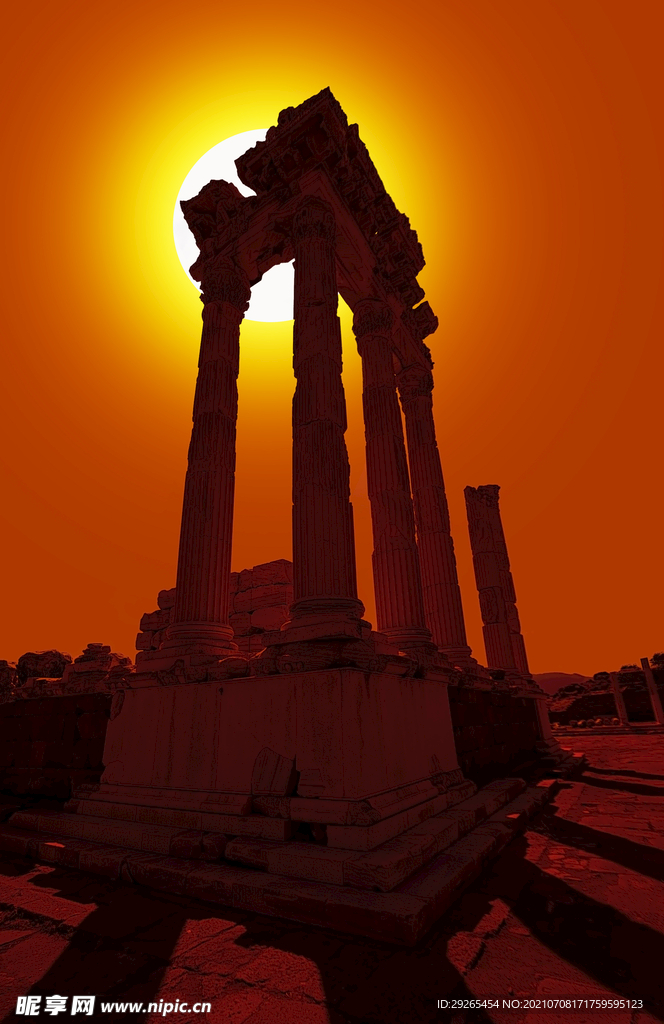 希腊神庙 雅典卫城 废墟遗址 