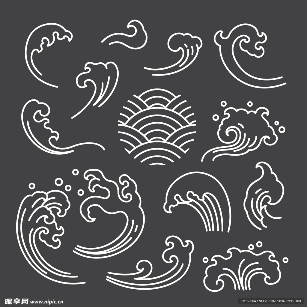  古典中式水纹   
