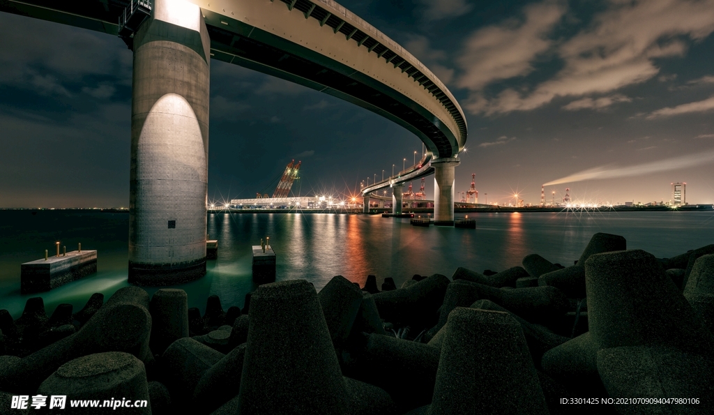 海湾大桥夜景 