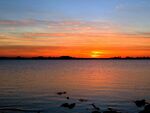 新西兰海滨夕阳风光