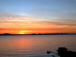 新西兰海滨夕阳风光