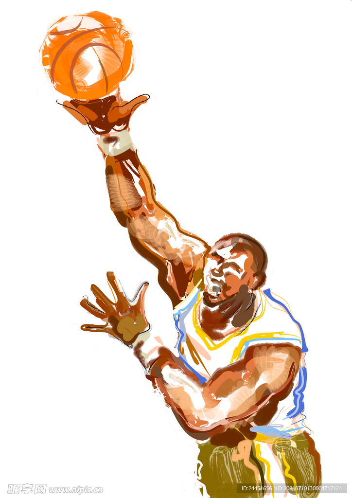 卡通篮球手绘素材