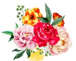 水彩花束矢量