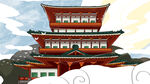 中式建筑插画