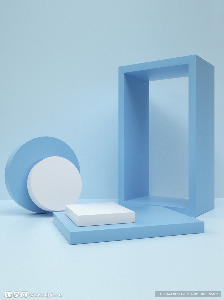 蓝色空间背景C4D