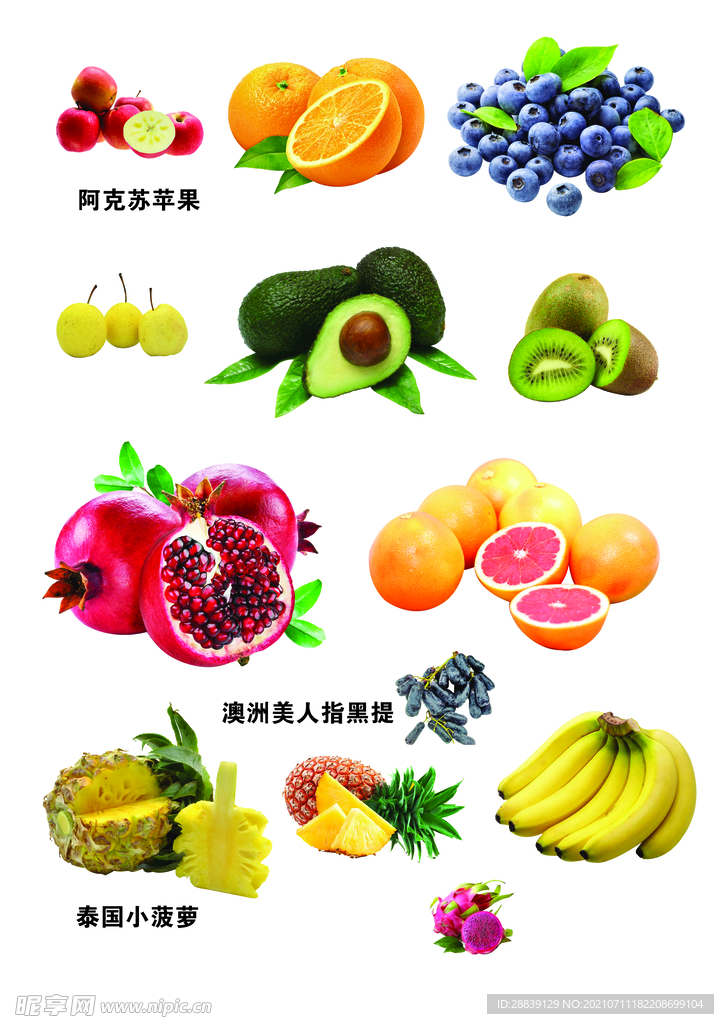 各种水果 苹果 橙子 葡萄 石