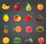 色块层叠水果