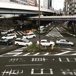 日本东京上野堵车的晚高峰
