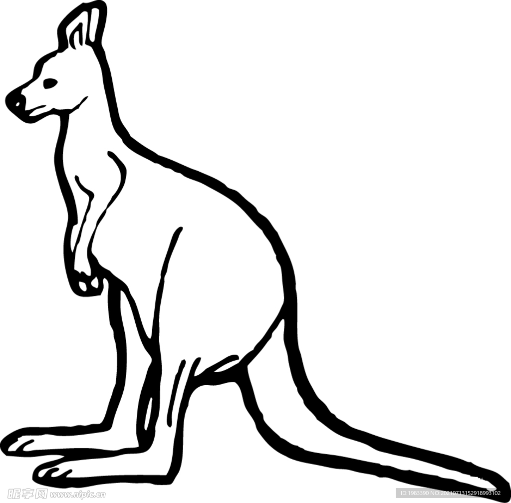 澳洲袋鼠卡通矢量