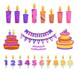 彩色生日物品
