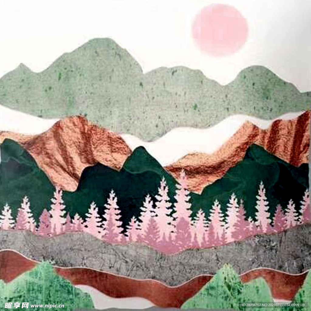 手绘水彩风景
