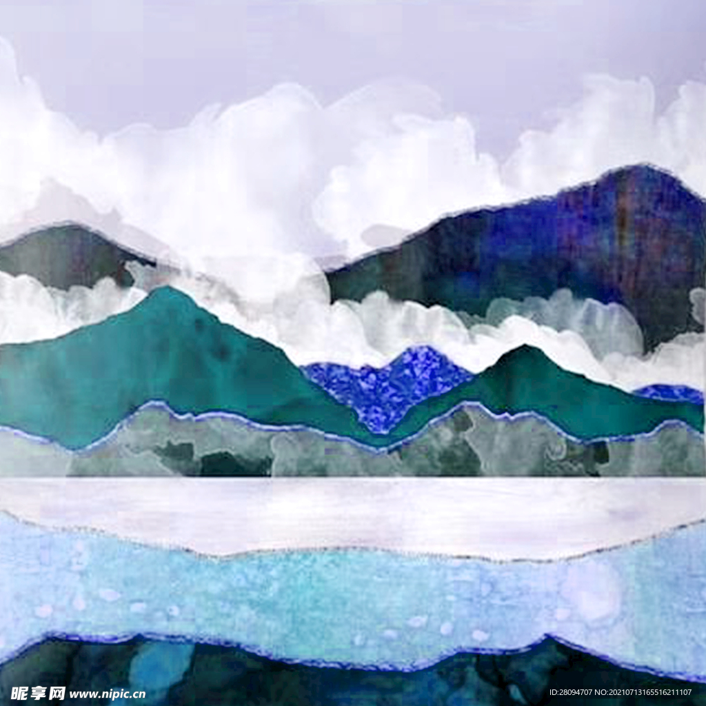 手绘水彩风景