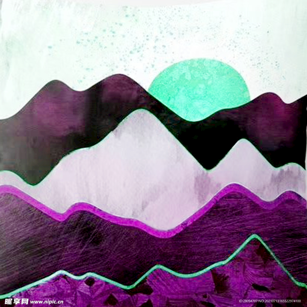 手绘水彩风景