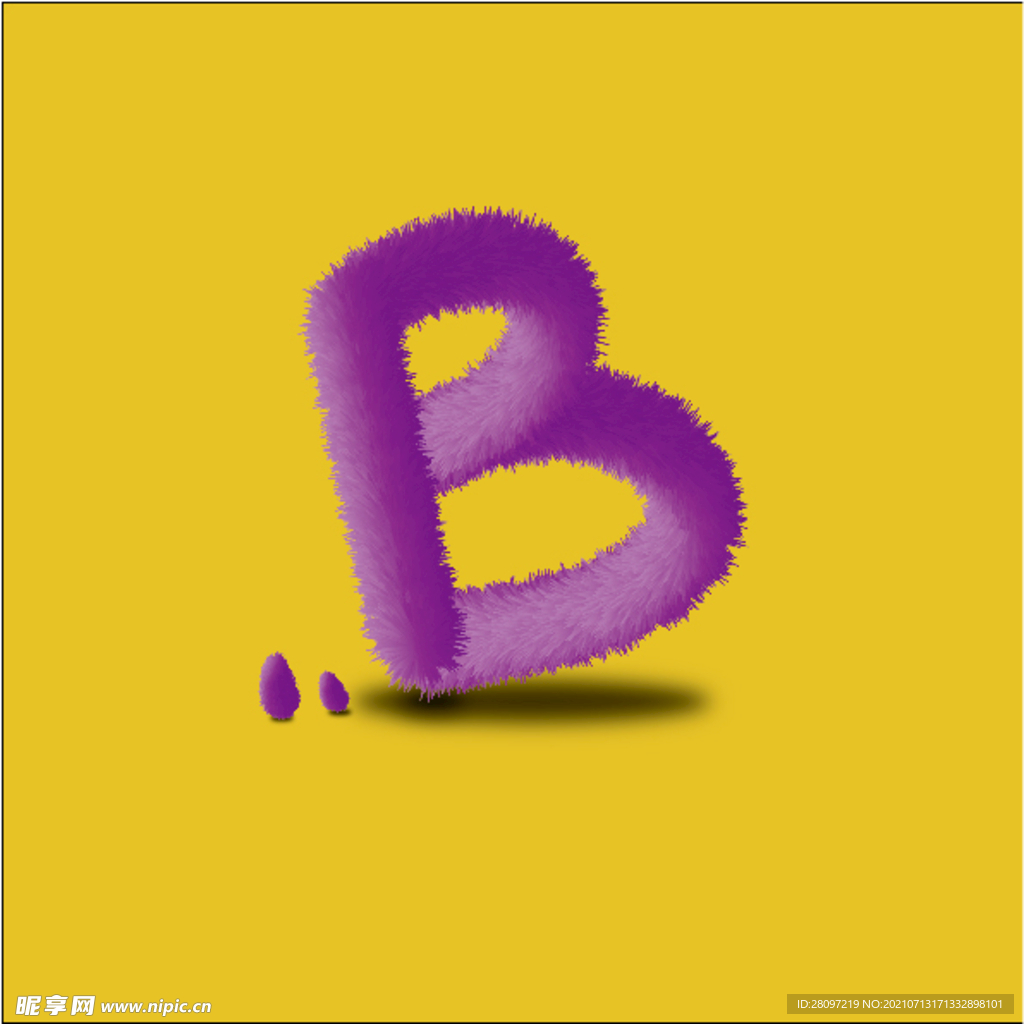 M毛绒绒字母B