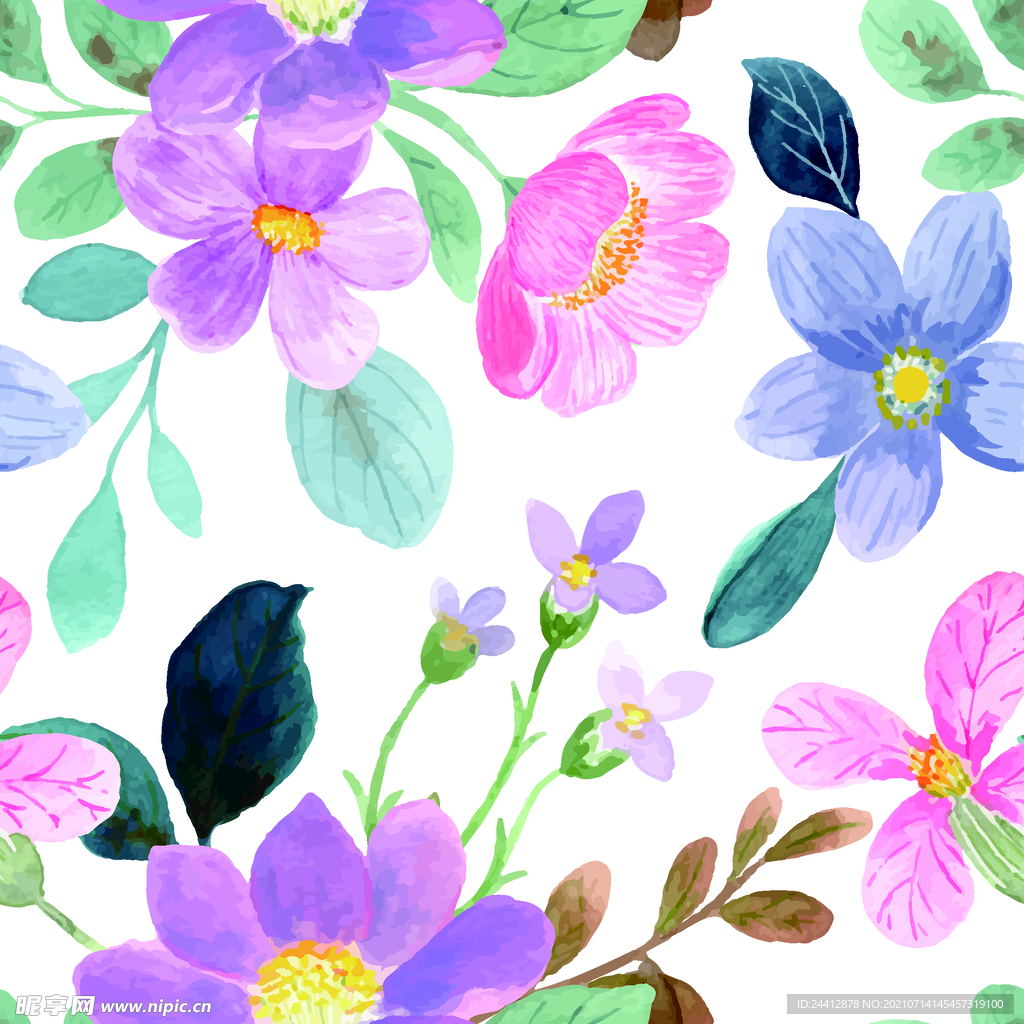 水彩花