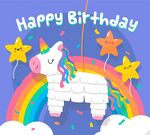 生日彩虹和独角兽