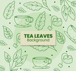 手绘茶水和茶叶