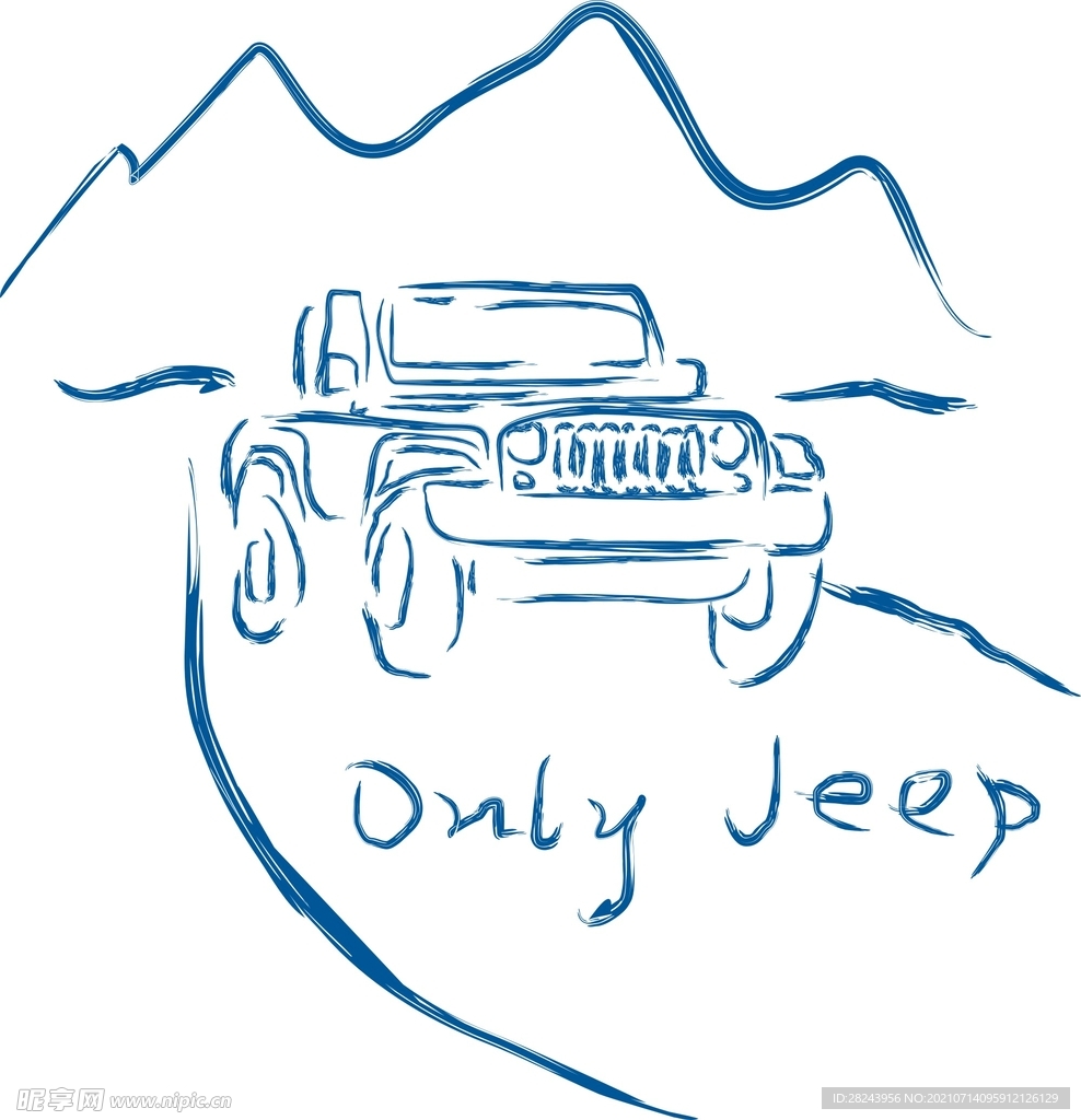 jeep牧马人简笔画图片