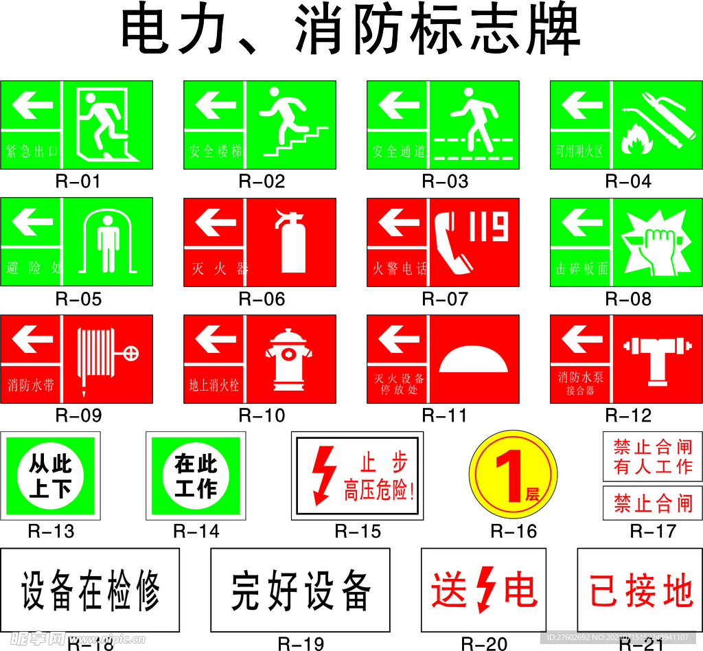 电力   消防标志牌