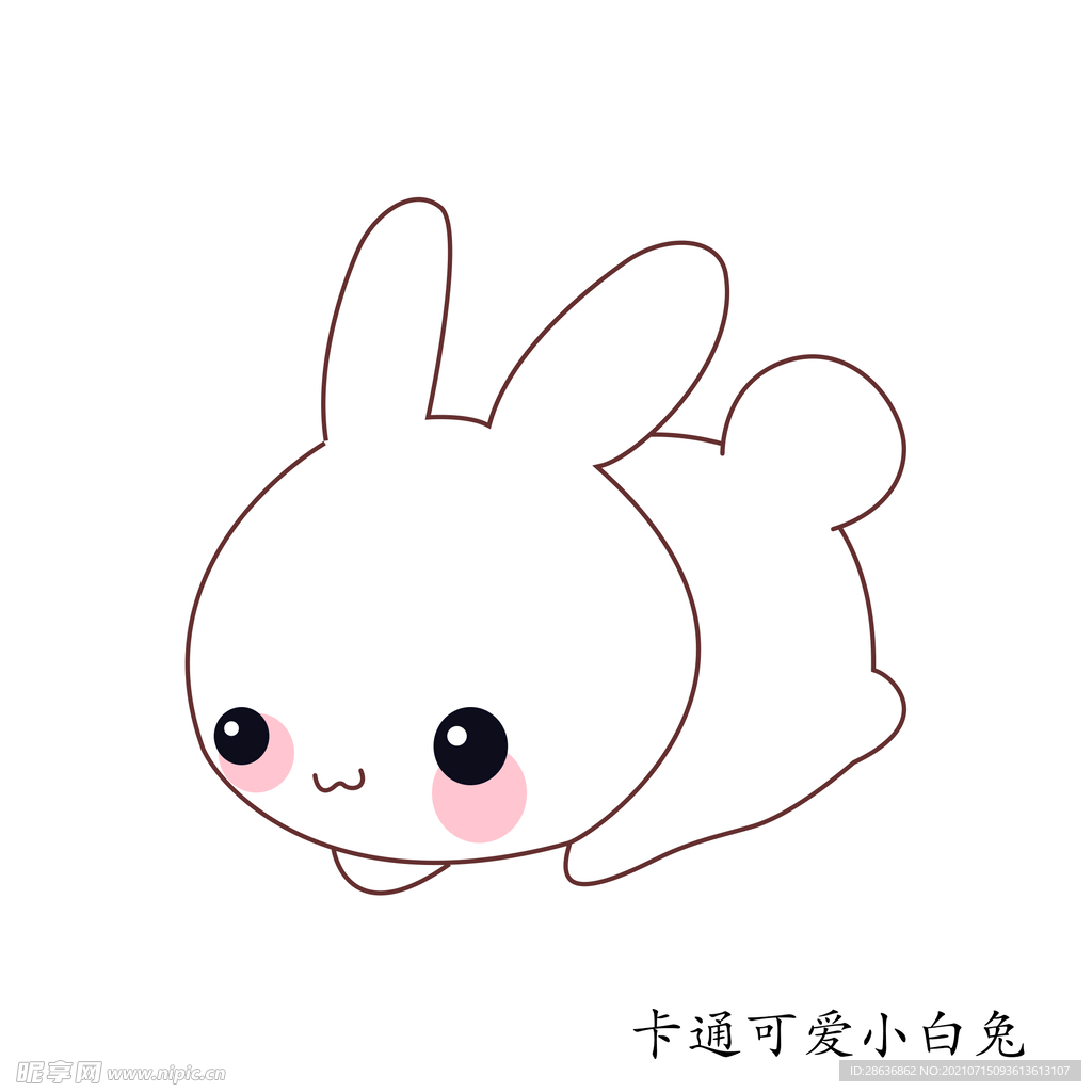 卡通素描小白兔