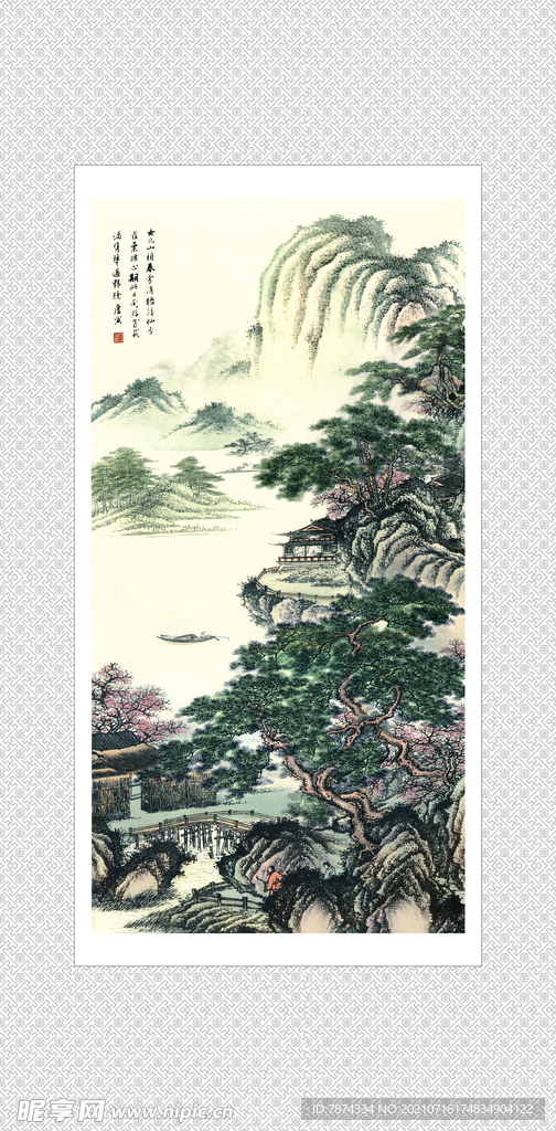 水墨风景画移门图