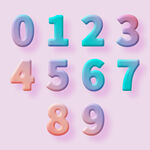 粉色可爱日系3D数字立体字