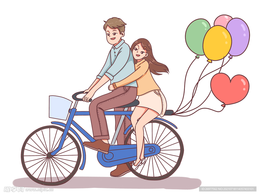  情侣骑单车 