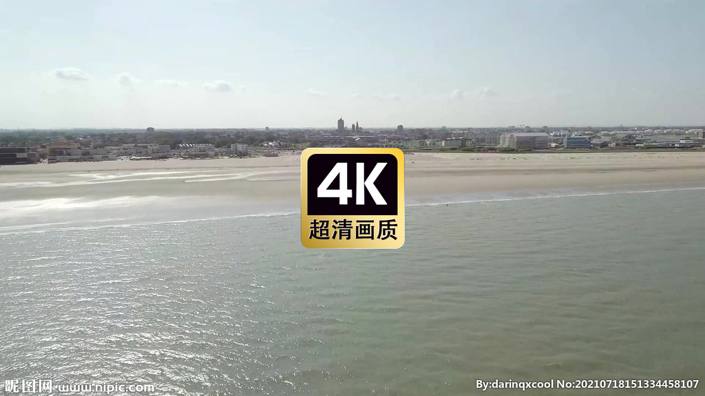 短视频素材航拍海岸线城市建筑群