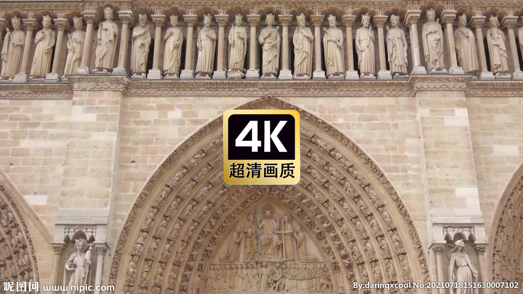 短视频素材复古建筑雕塑特写