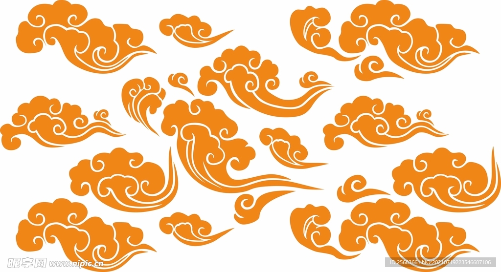 中国风边框 云朵矢量素材