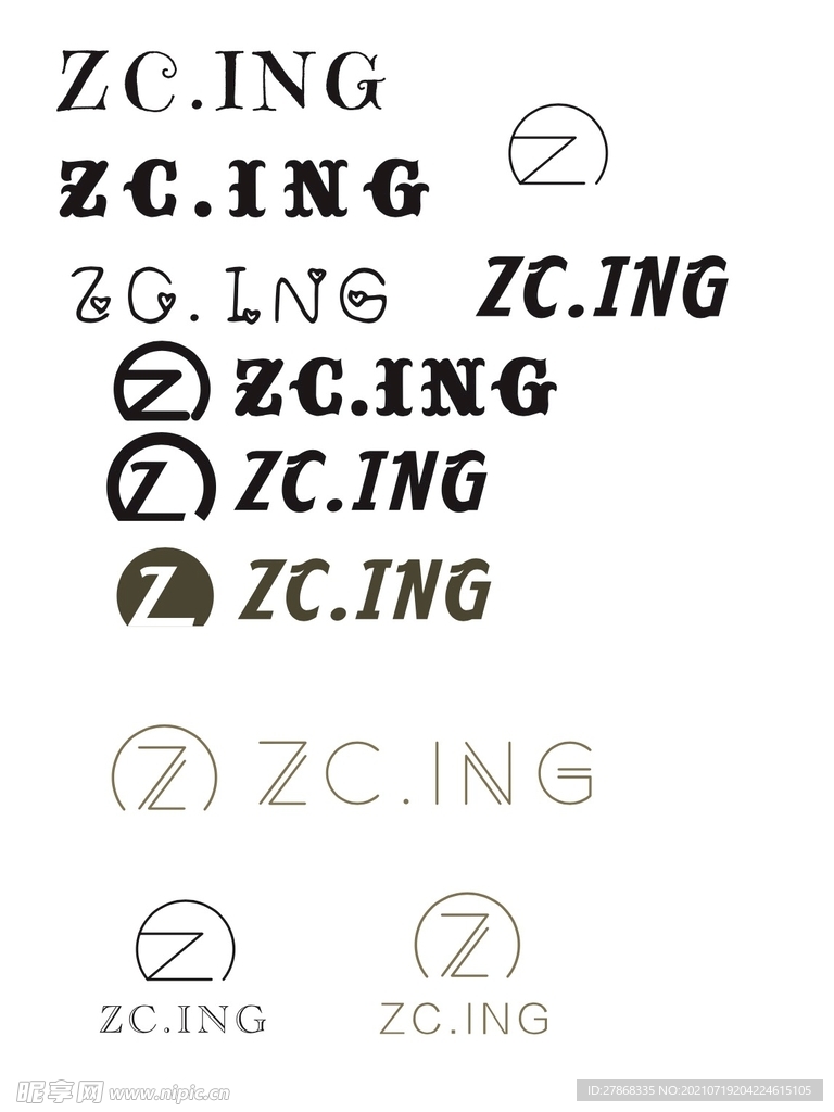 字母设计ZC