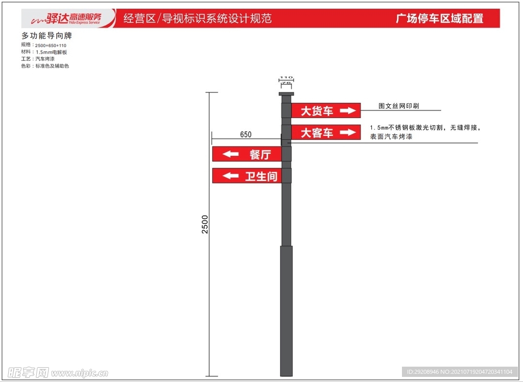 高速服务区多项导视牌