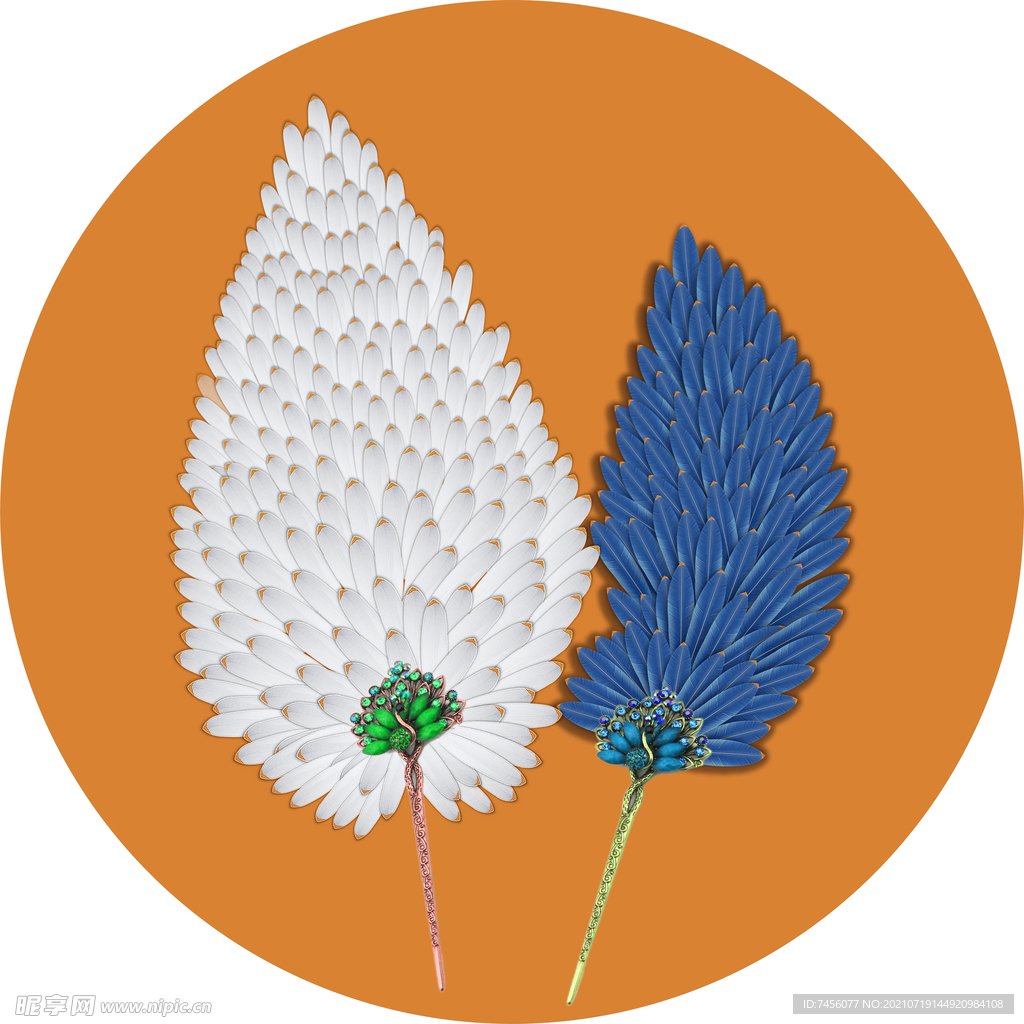 唯美花束白蓝花束简约装饰画挂画