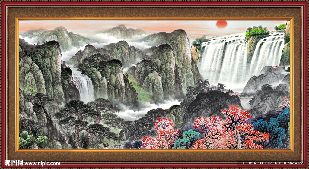 聚宝盆风景画 