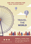 世界旅游垂直海报模板