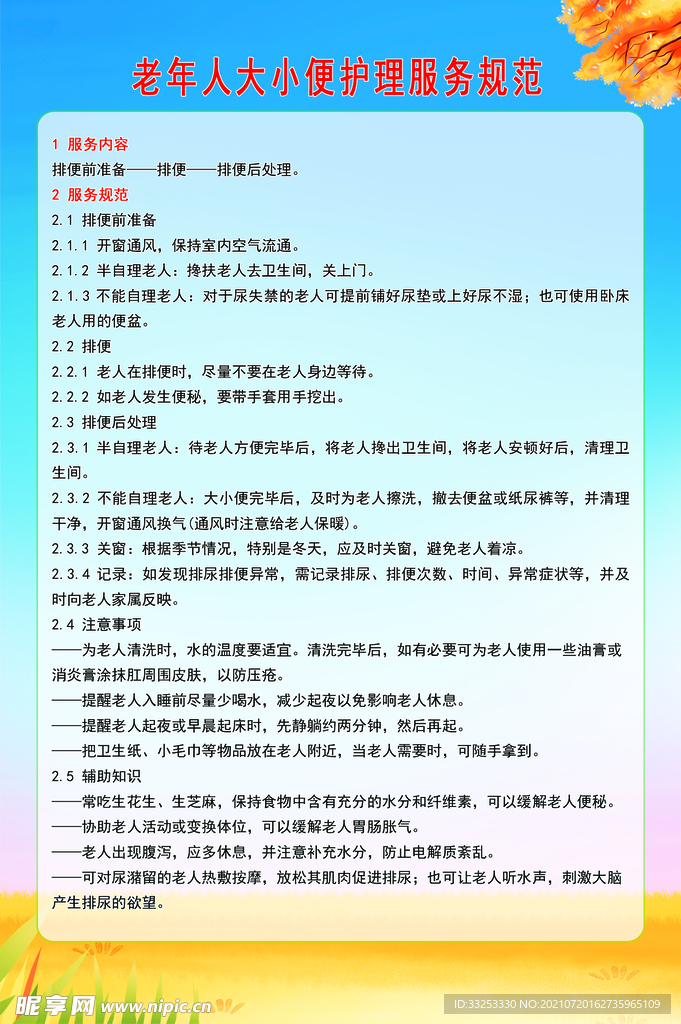 老年人大小便护理