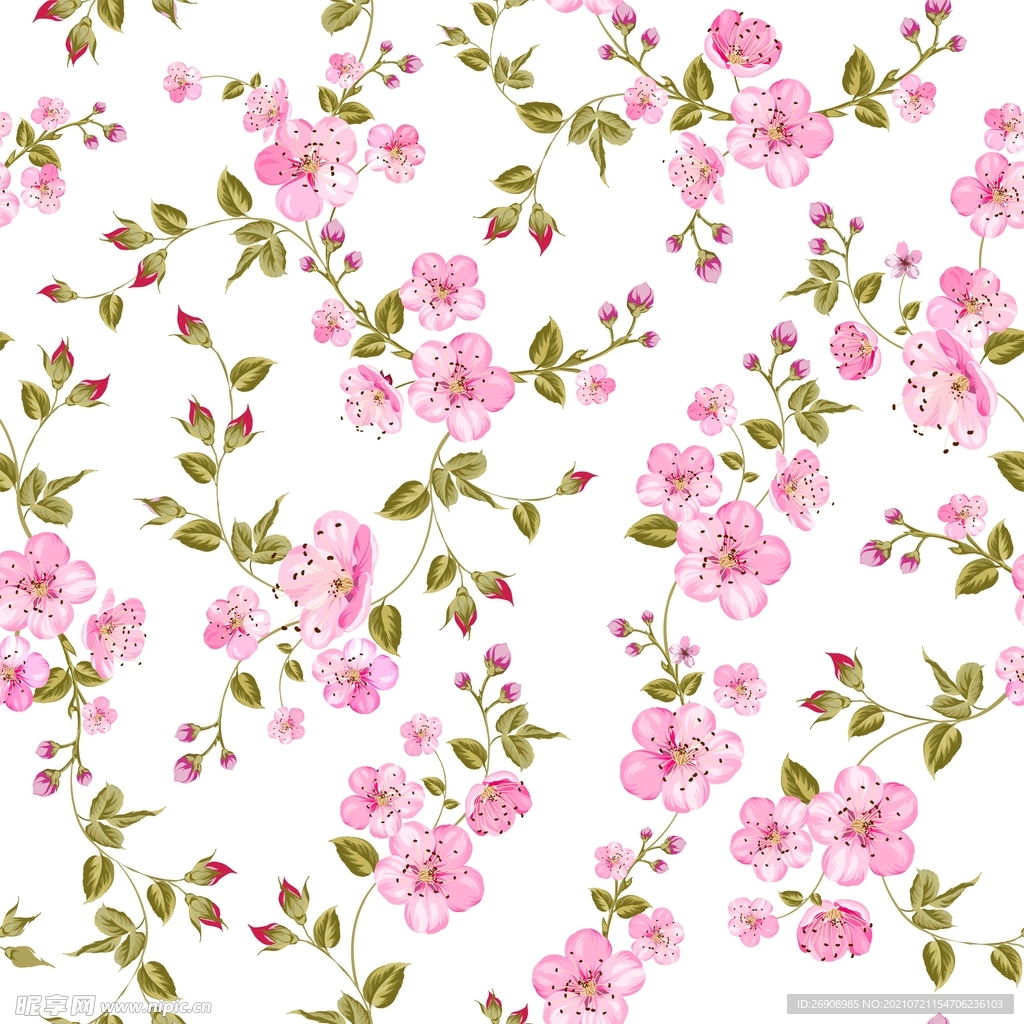 水彩矢量手绘插画植物花卉