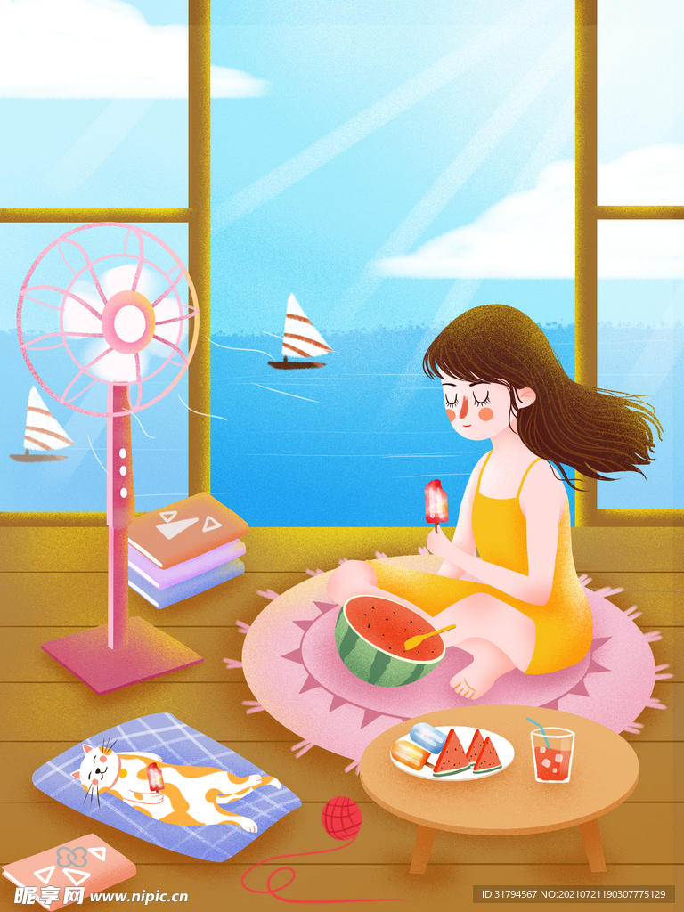 大暑插画