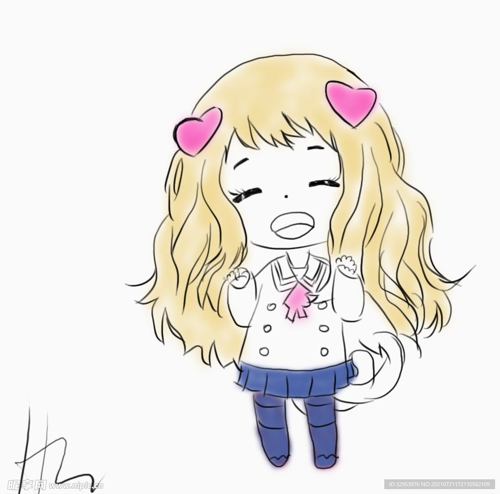 卡通小女孩
