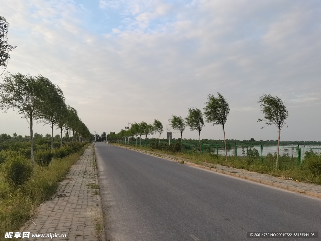 空荡荡的乡村道路风景