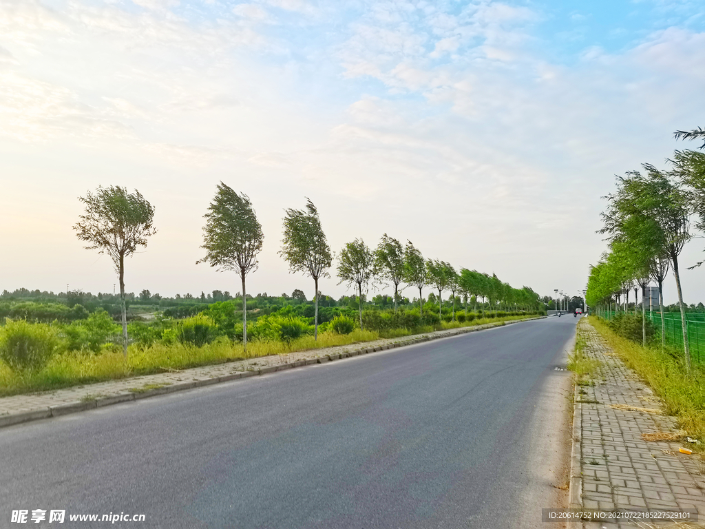 空荡荡的乡村道路风景