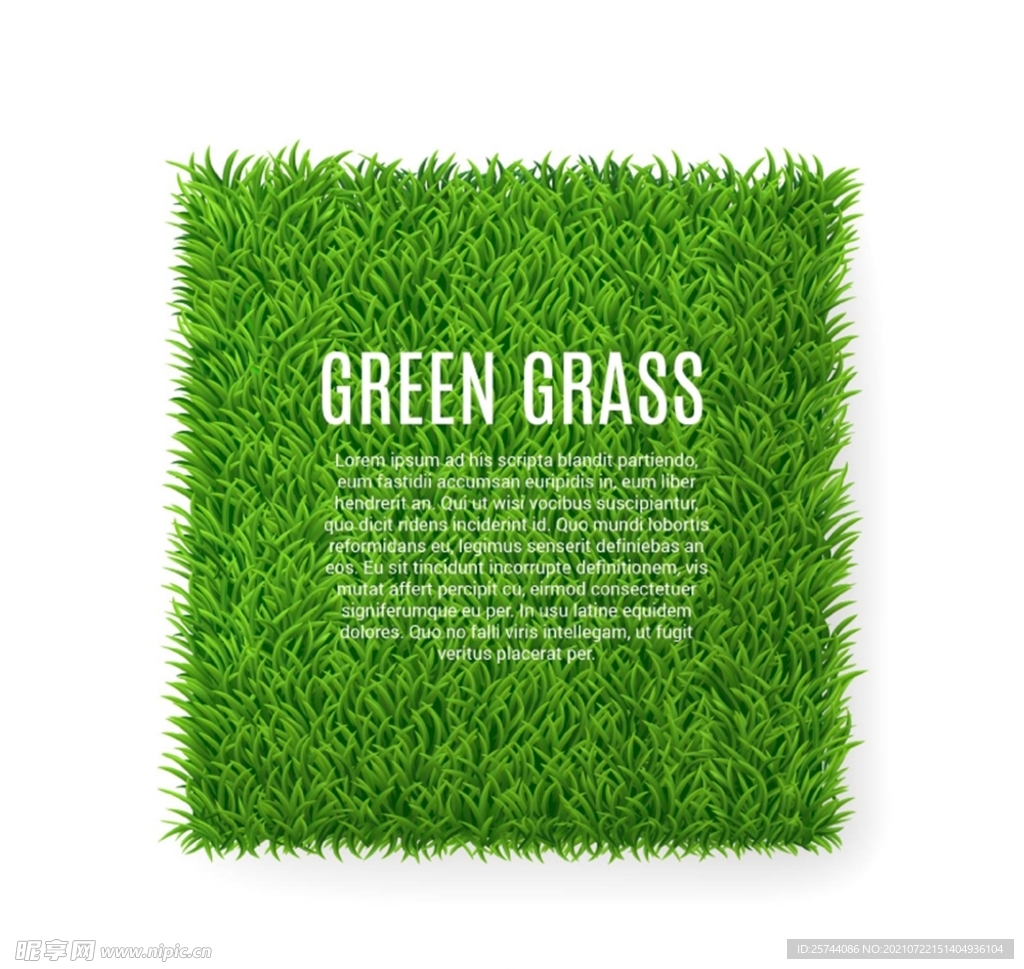 方形绿色草坪矢量