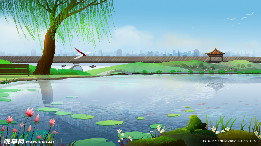 美丽的湖泊风景