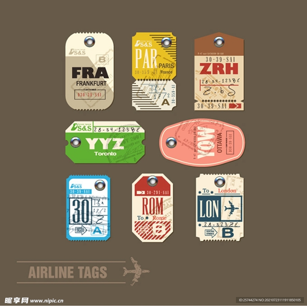 航空行李标签
