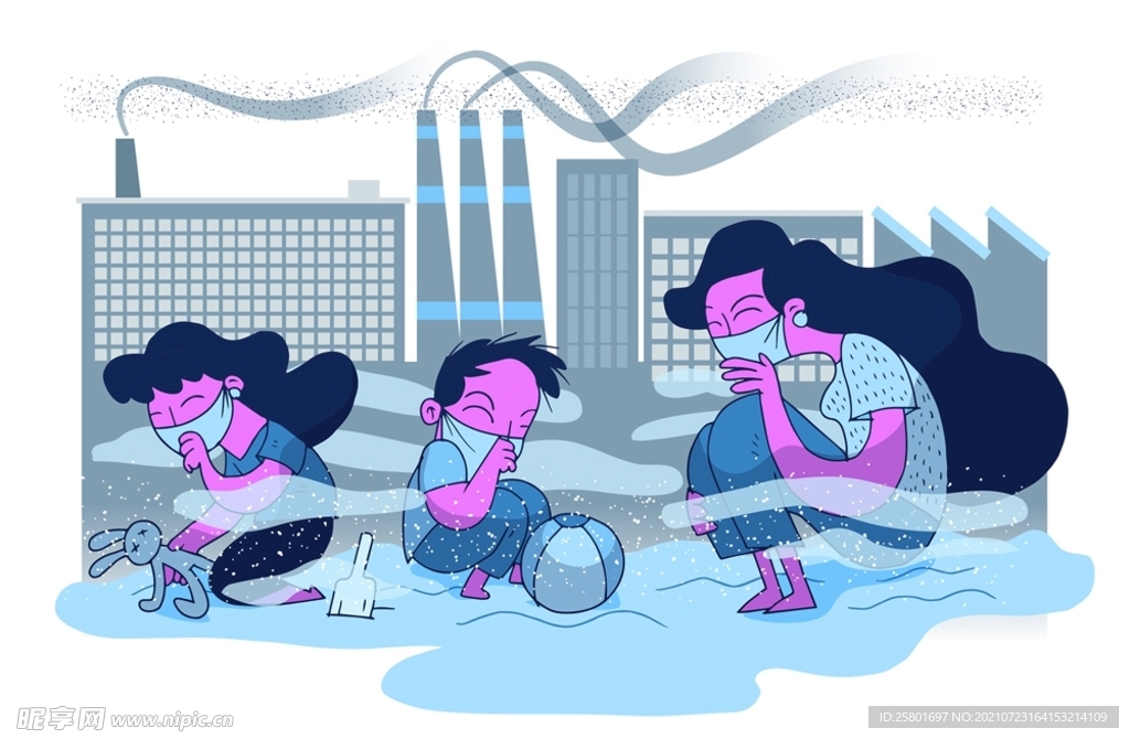 环境污染中的人物