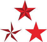 红色立体质感正五角星