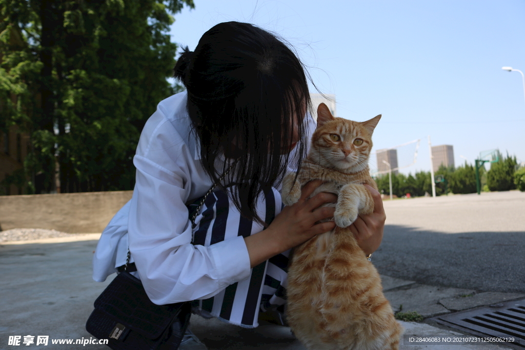 女孩和猫